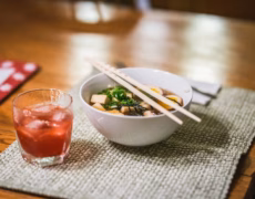 red liquid in white ceramic bowl
